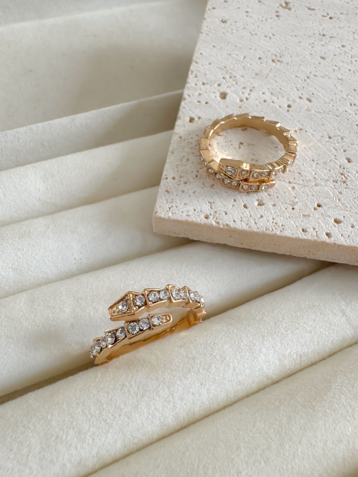 Gold Adjustable Statement Ring Set