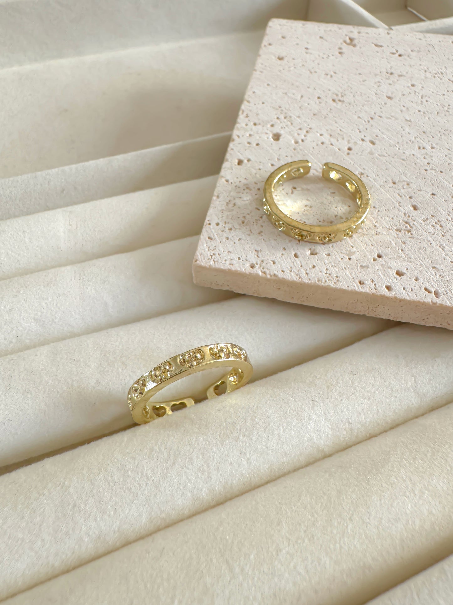 Gold Adjustable Statement Ring Set