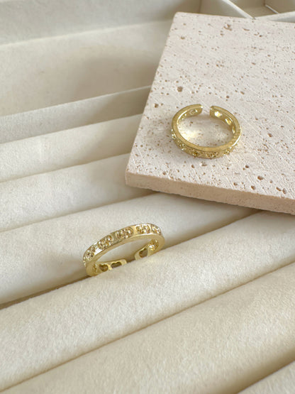 Gold Adjustable Statement Ring Set