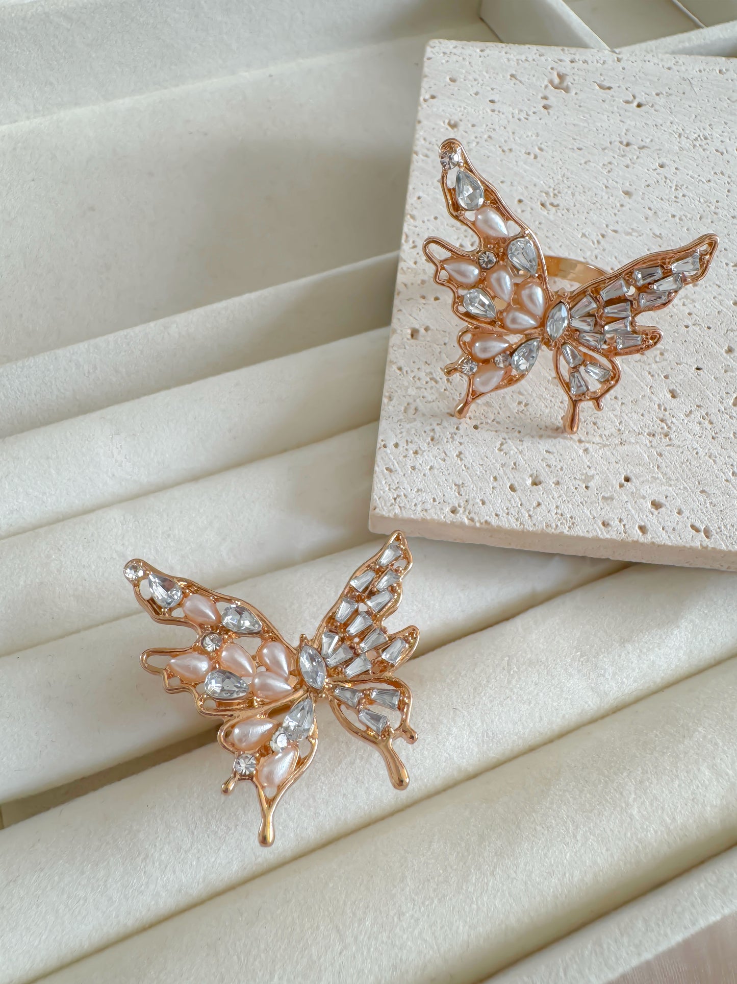 Gold Adjustable Statement Ring Set