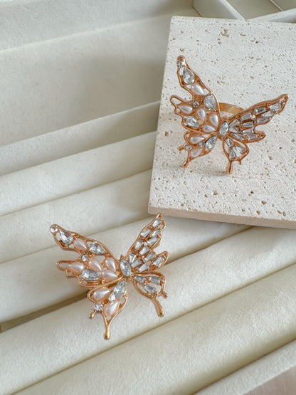 Gold Adjustable Statement Ring Set
