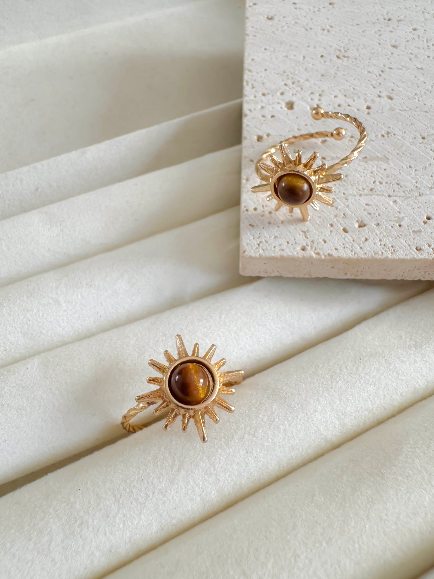 Gold Adjustable Statement Ring Set
