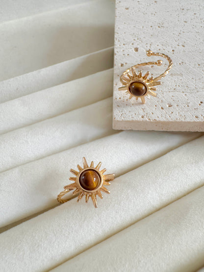 Gold Adjustable Statement Ring Set