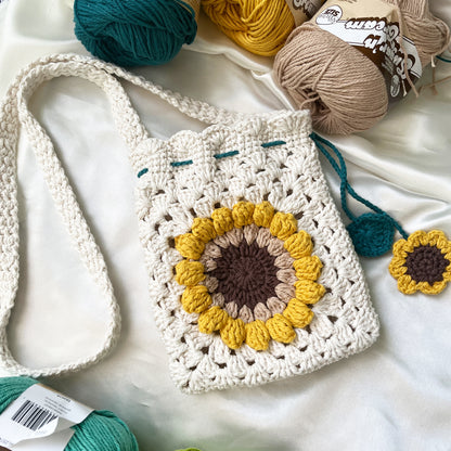 Sunflower Handmade Crochet Bag