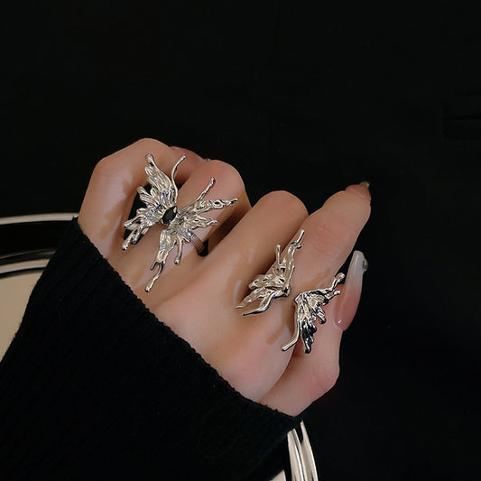 Silver butterfly Ring Set