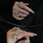 Silver butterfly Ring Set