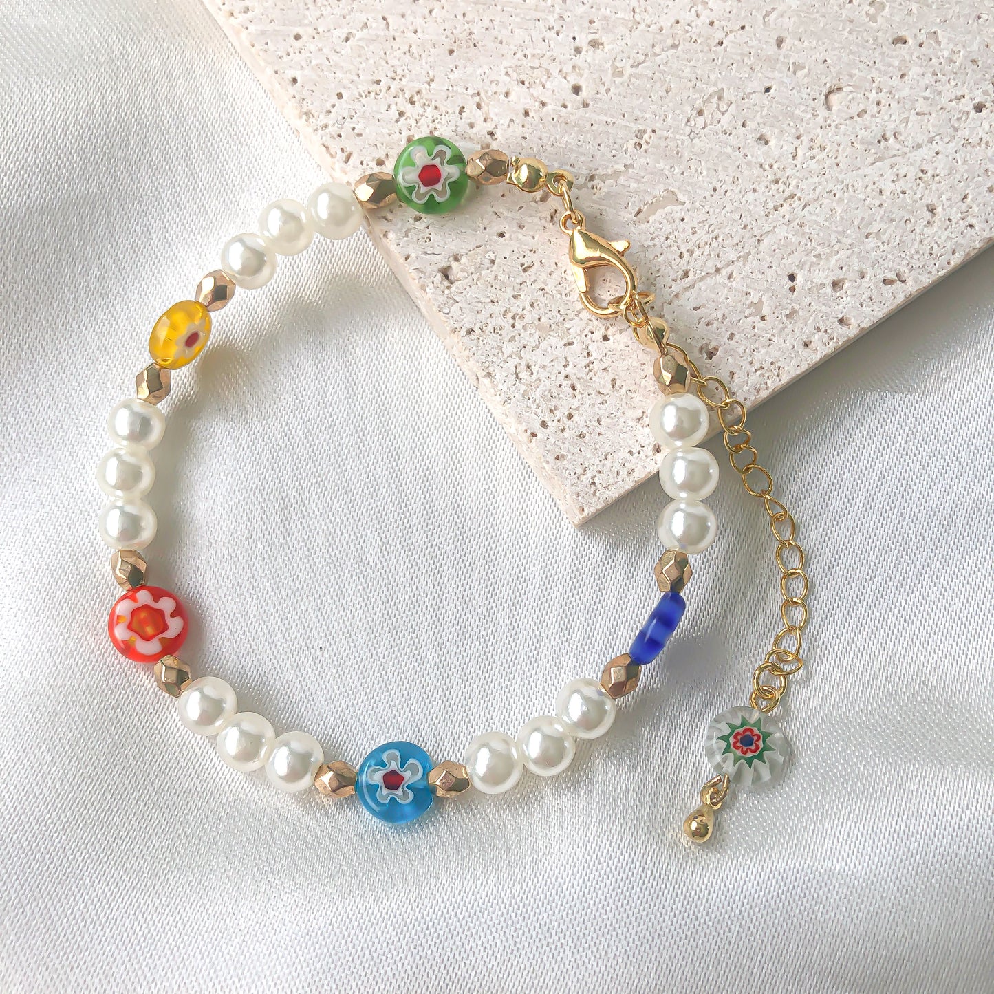 Floral Pearl Bracelet