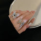 Silver butterfly Ring Set