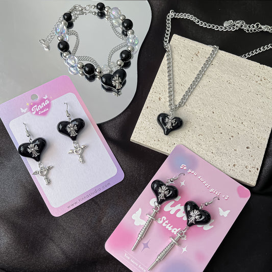 Chrome hearts style jewelry set