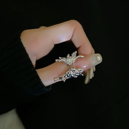 Silver butterfly Ring Set
