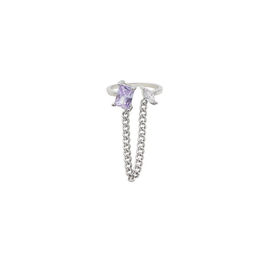 Purple Dimond Twin Ring